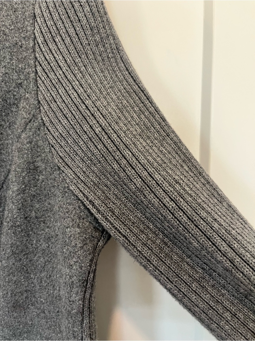 Cabi Sweater Blazer Jacket Knit Ribbed Wool Blend Gray Academia Office Minimalis - Picture 3 of 10